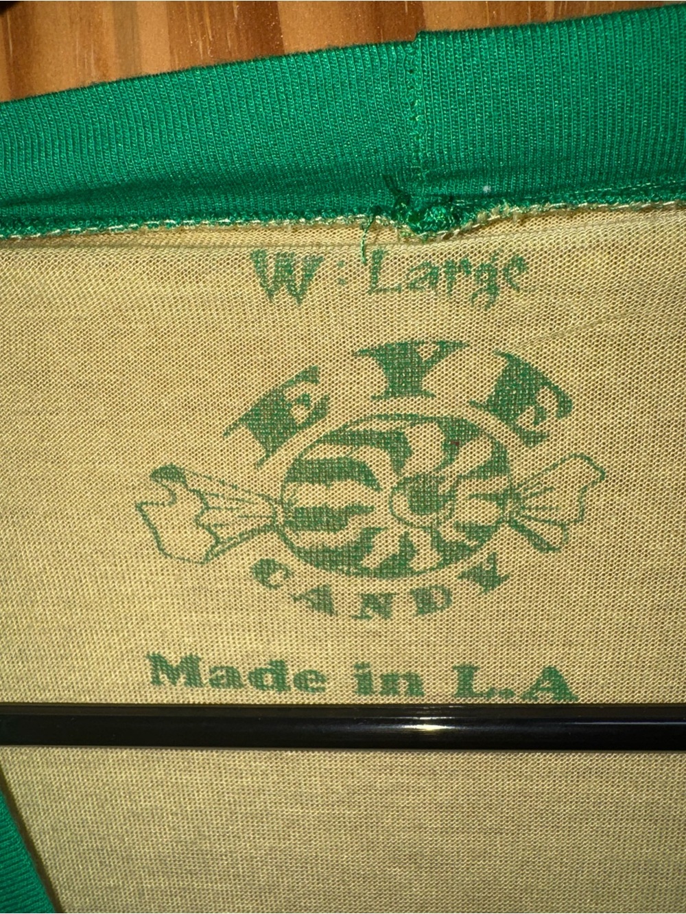 Eye Candy Horror Green Trim Yellow Tee with Candy Logo - Picture 2 of 3